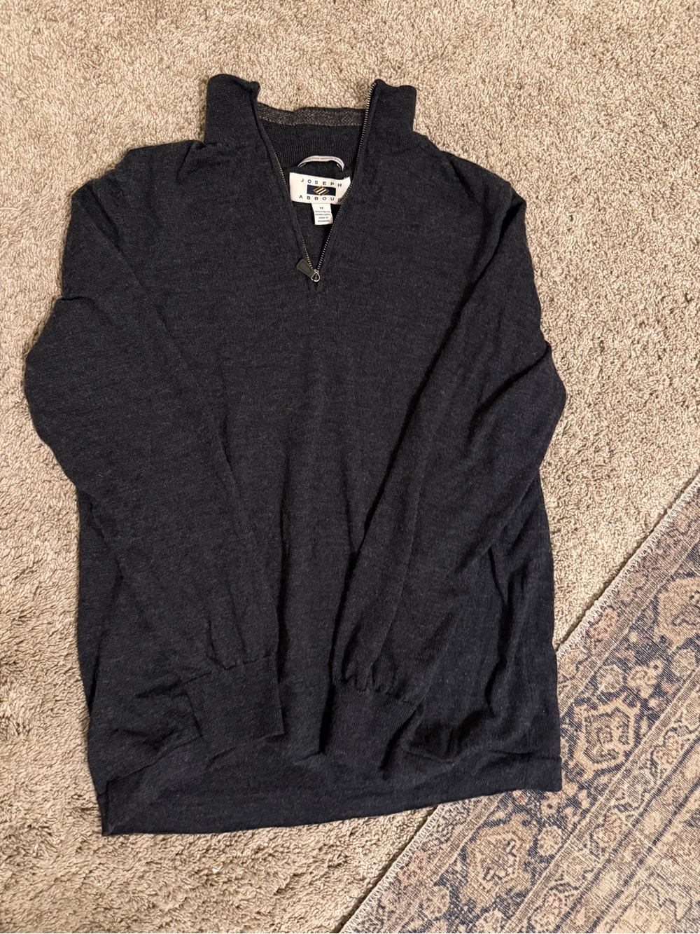 Joseph Abboud Black Quarter-Zip Lightweight Sweater